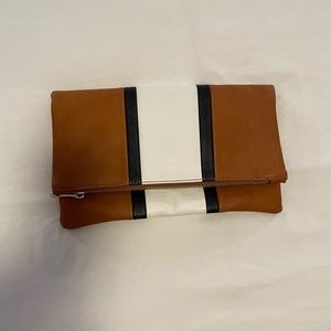 BP from Nordstrom Fold Over Clutch Purse | Camel, Black and White |‎ One Size